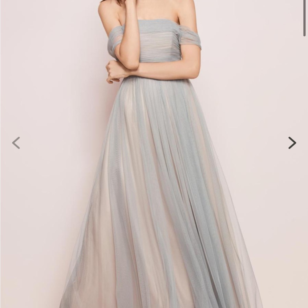 Watters Fynn Misty Blue Two Tone Dress